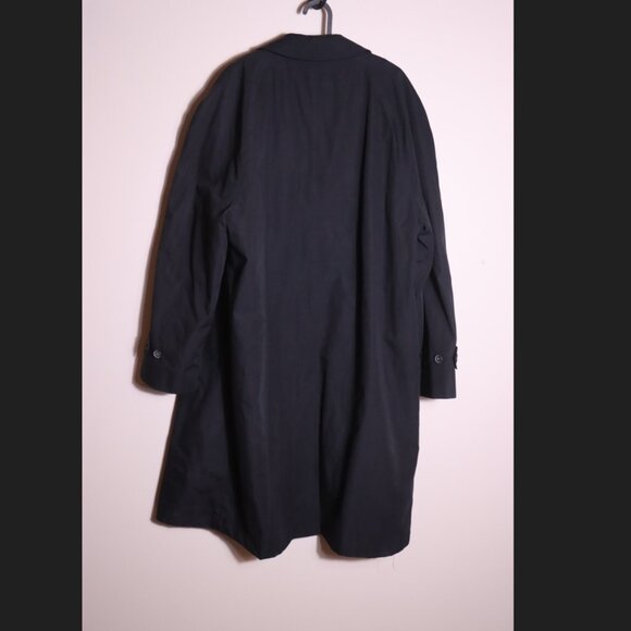 Vintage London Fog Black Trench Coat 42 Short w Liner - Picture 3 of 13